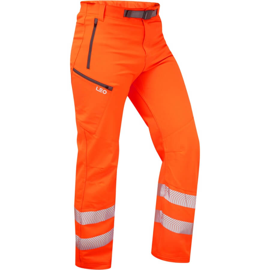 Leo Workwear WT01-O Landcross Stretch Work EcoViz Hi Vis Trouser